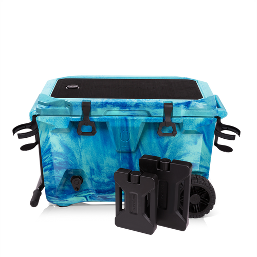 BrüTank 55-Quart Double Drink Holder Cooler Bundle | Ocean Swirl