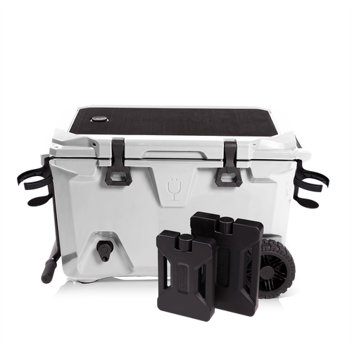 BrüTank 55-Quart Double Drink Holder Cooler Bundle | Ice White