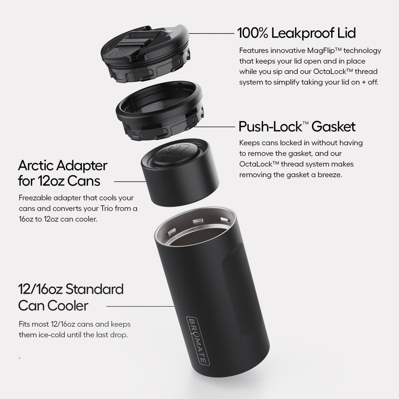 Hopsulator Trio | Matte Black | 12/16oz Standard Cans
